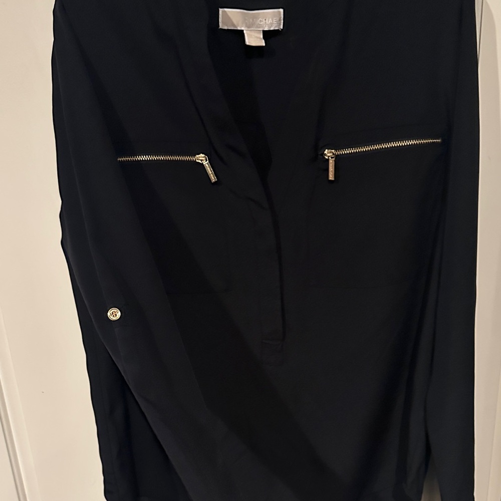 Michael Kors Black Top with Gold Accents - Picture 2 of 8